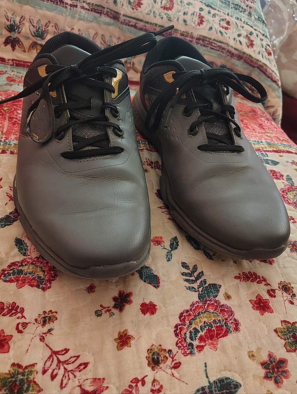 Callaway Coronado Mens Golf Shoes Size 12 Grey Black Gold CG410BGR Spiked Stars
